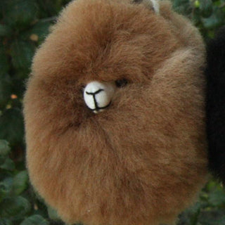 Happy Alpaca Face Keychain Toys Brown