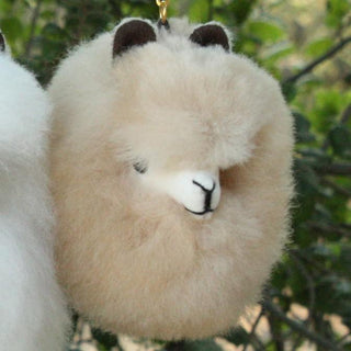 Happy Alpaca Face Keychain Toys Fawn