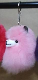 Happy Alpaca Face Keychain Toys Pink
