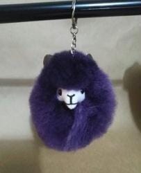 Happy Alpaca Face Keychain Toys Purple