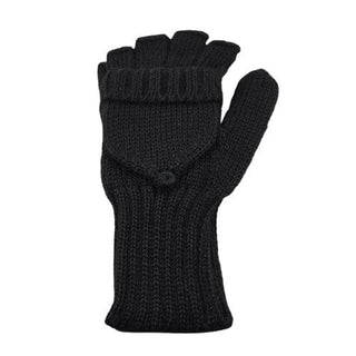 Iditarod 100% Alpaca Double-Thick Glittens Gloves Large Black