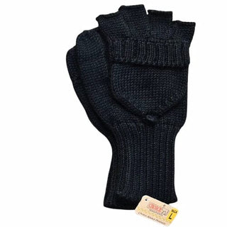 Iditarod 100% Alpaca Double-Thick Glittens Gloves Medium Black
