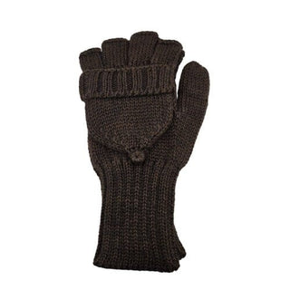 Iditarod 100% Alpaca Double-Thick Glittens Gloves Medium Brown