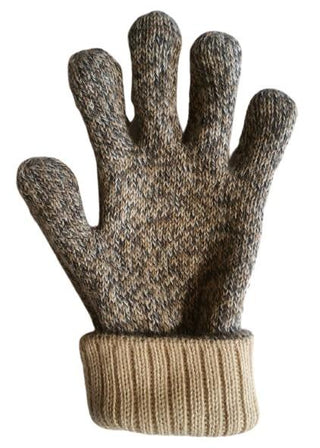 Iditarod 100% Alpaca Double-Thick Reversible Gloves Gloves BrownPebble Melange/Beige Medium