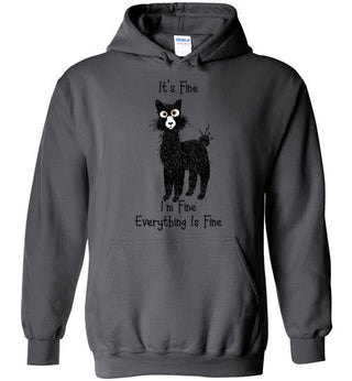 I'm Fine Alpaca Gildan Heavy Blend Hoodie Charcoal S