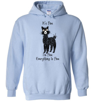 I'm Fine Alpaca Gildan Heavy Blend Hoodie Light Blue S