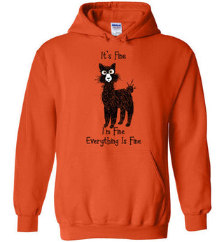 I'm Fine Alpaca Gildan Heavy Blend Hoodie Orange S