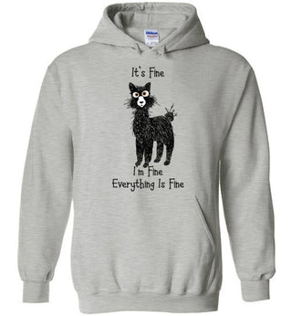 I'm Fine Alpaca Gildan Heavy Blend Hoodie Sports Grey S