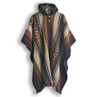 Khaki and Lilac Alpaca Poncho Poncho