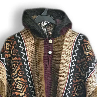 Khaki and Lilac Alpaca Poncho Poncho One Size Fits Most