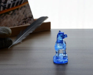 Liuli Crystal Alpaca Figurine Home Decor Blue