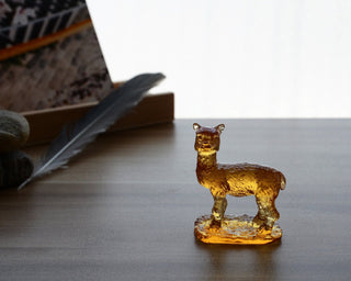 Liuli Crystal Alpaca Figurine Home Decor Brown