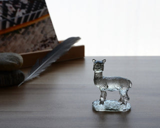 Liuli Crystal Alpaca Figurine Home Decor Grey