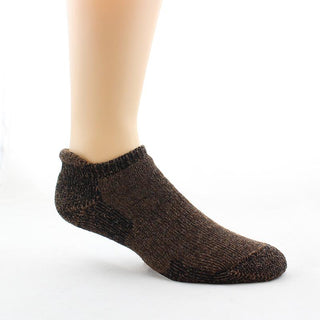 Low Pro Alpaca ANKLE Sock Socks SM (4-6) Brown w/ Black