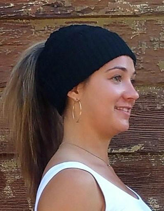 Messy Bun Alpaca Hat Hat