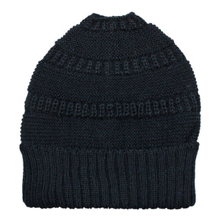 Messy Bun Alpaca Hat Hat Black