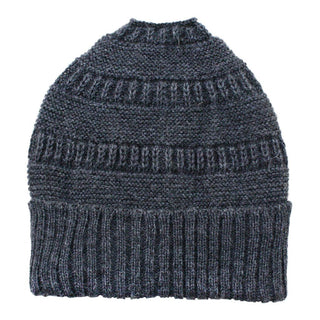 Messy Bun Alpaca Hat Hat Grey
