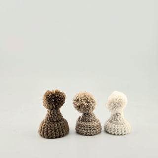 Pom-Pom Hat for Alpacadorable Ornament Holiday 3" Chullo Cream