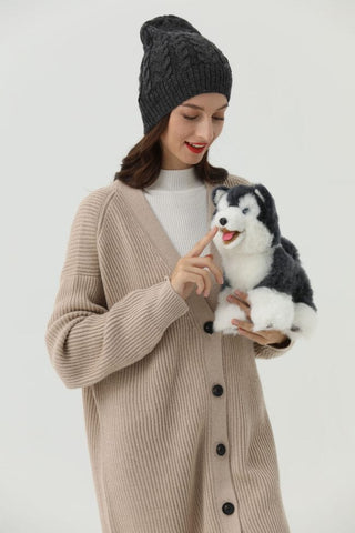Premium Alpaca Fur Toys Collection 10.5" Husky Dog