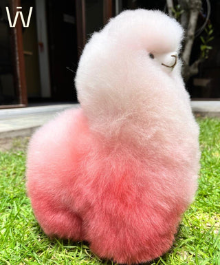 Premium Alpaca Fur Toys Collection 12" Alpaca Fur Toy - Pink and Cream