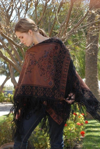 Reversible Floral Alpaca Ruana - Purely Alpaca