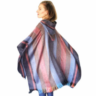 Six Band Alpaca Poncho Poncho