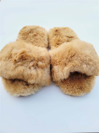 Slide-In Fluffy Furry Fuzzy Alpaca Fur Slippers Socks
