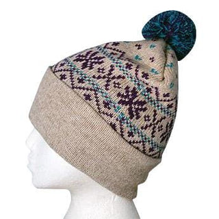 Snowflake Pom-Pom Alpaca Hat - Purely Alpaca