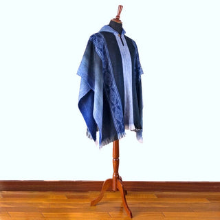 Soft Blues Alpaca Poncho Poncho