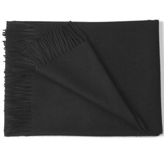 Solid Color Alpaca Throw Blankets Black