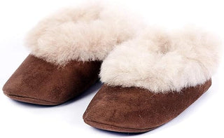 Suede and Fur Alpaca Slippers Socks