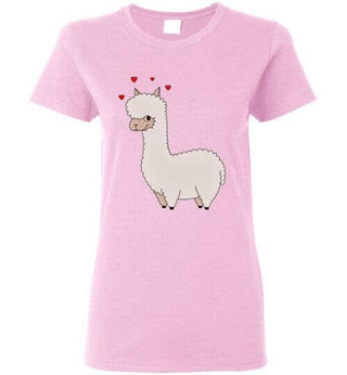 t-shirt: Alpaca Love Gildan Ladies Short-Sleeve Light Pink S 