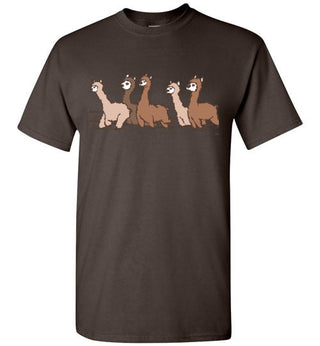 t-shirt: Curious Alpacas Gildan Short-Sleeve Shirts & Tops Dark Chocolate S