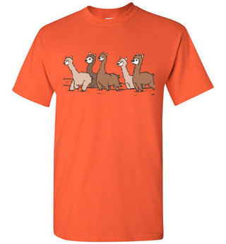 t-shirt: Curious Alpacas Gildan Short-Sleeve Shirts & Tops Orange S