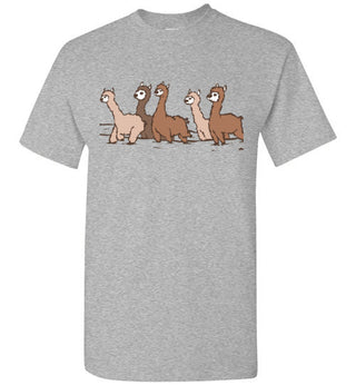 t-shirt: Curious Alpacas Gildan Short-Sleeve Shirts & Tops Sports Grey S