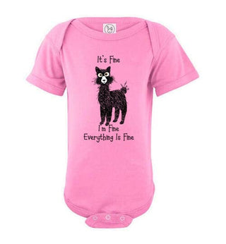 t-shirt: I'm Fine Alpaca Infant Fine Jersey Bodysuit Onesie Pink NB 