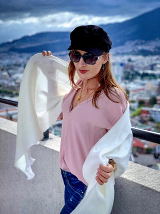 Timeless Accent Alpaca Shawl Scarves Ivory