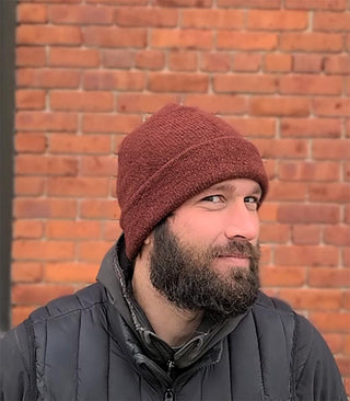 USA Alpaca Watch Cap Hat Brick Red