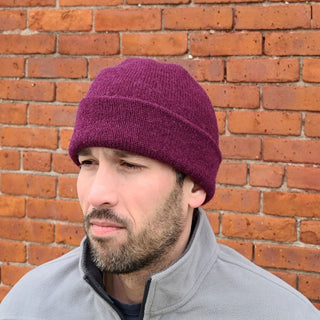 USA Alpaca Watch Cap Hat Mulberry