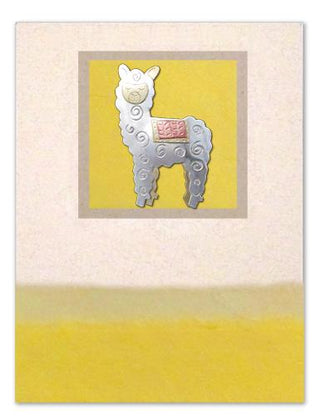 Whimsical Alpaca Pin Card FUN Pin Card Yellow