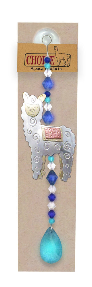 Whimsical Alpaca Suncatcher FUN Suncatcher-Blue-b
