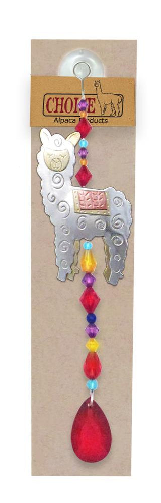 Whimsical Alpaca Suncatcher FUN Suncatcher-Red