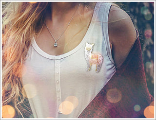 Whimsical Christmas Alpaca Pin Card FUN