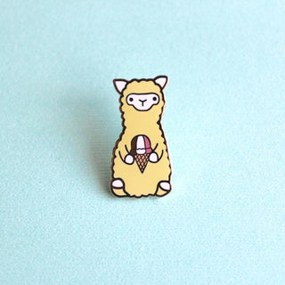 Wild Whimsy Alpaca Ice Cream Pin - Purely Alpaca
