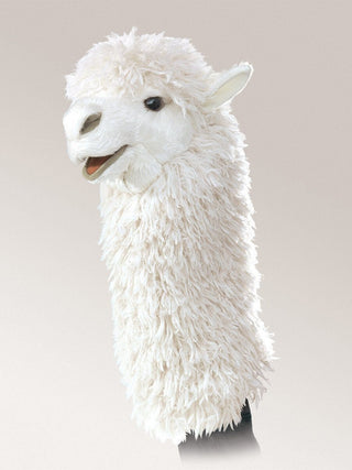 Willoughby the Alpaca Stage Puppet says hello