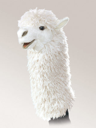 Willoughby the Alpaca Stage Puppet says hello - Purely Alpaca