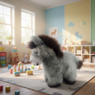 Donkey-grey-10" Alpaca Fur Donkey