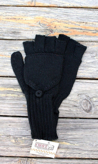 glittens-lg-charcoal-100% Alpaca Fashion Gloves/Glittens