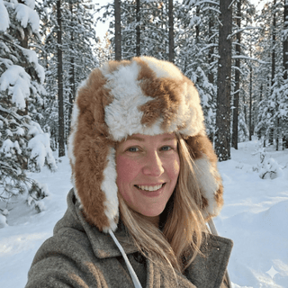 furchullohat-mixed-brown-white-100% Baby Alpaca RCMP Fur Hat With Earflaps Chullo