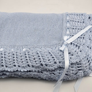 100% Baby Alpaca Receiving Blanket Blanket Blue 